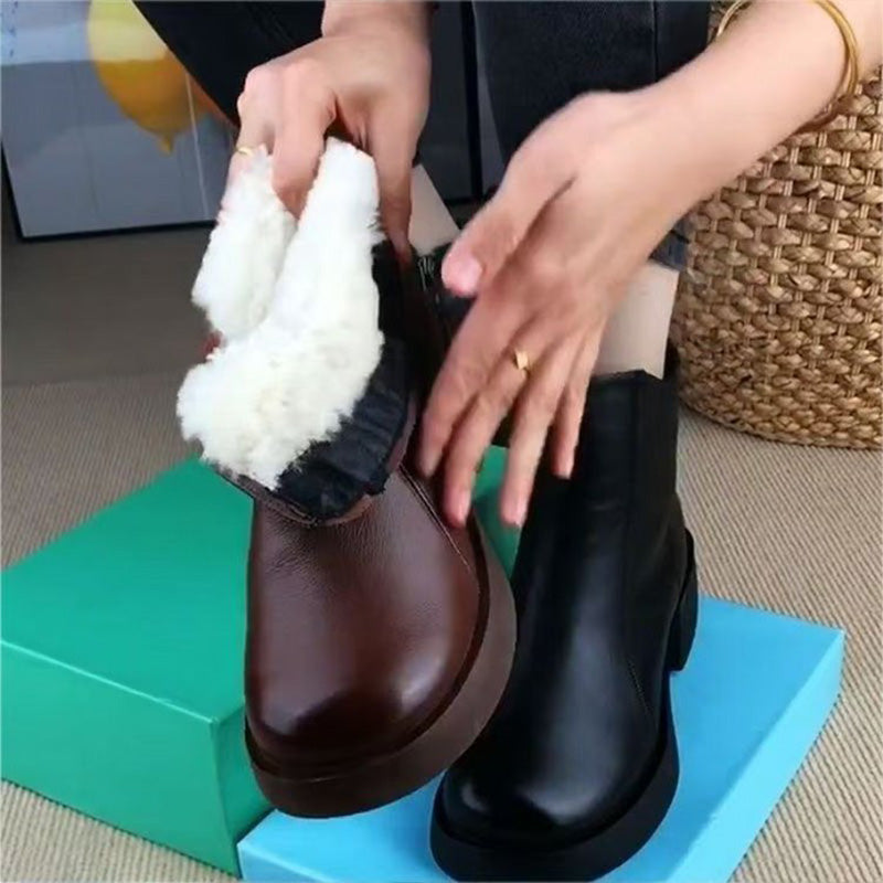 Women's Stylish and Warm Ankle Boots with Side Zipper