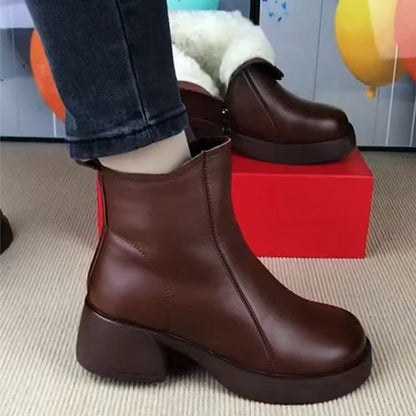 Women's Stylish and Warm Ankle Boots with Side Zipper