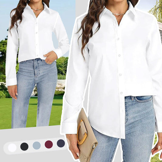 🌿Небрежна риза с дълъг ръкав и средна дължина на ревера