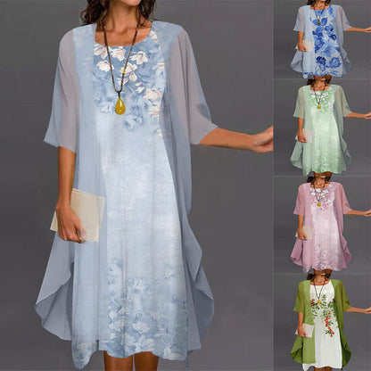 🌸Дамски костюм от две части с флорален принт