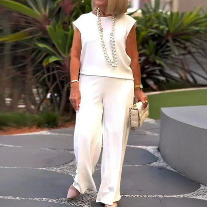 💖Дамски топ и панталон от две части от лен и памук