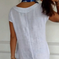 🌼Женски ленени кръгли врата къс ръкав рокля