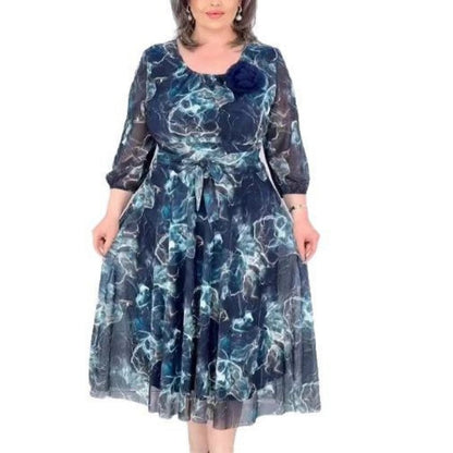 💃 Стилна флоу дишаща рокля с кръгло деколте