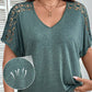 🌿Женски V -образни ежедневни върхове с V -оформен ръкав