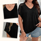 🌿Женски V -образни ежедневни върхове с V -оформен ръкав