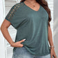 🌿Женски V -образни ежедневни върхове с V -оформен ръкав