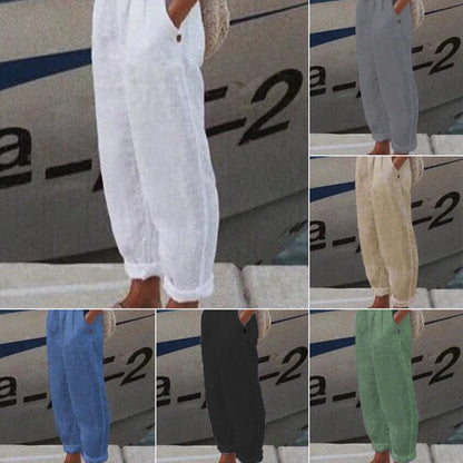 Дишащи ежедневни панталони от платно