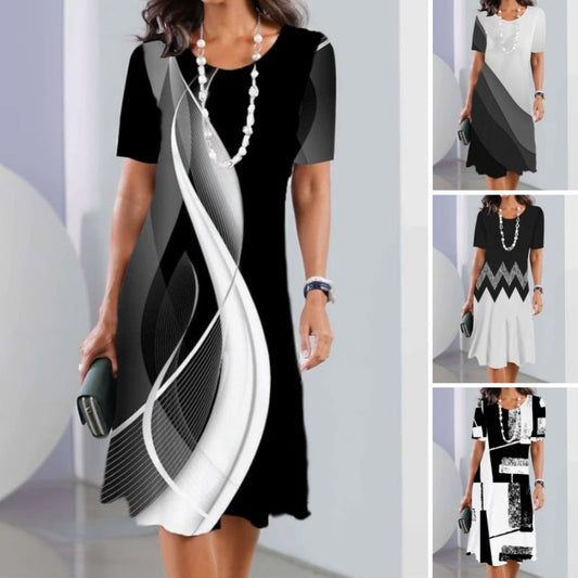 👗 Дамски ежедневни рокли с 3D принт и кръгло деколте👗