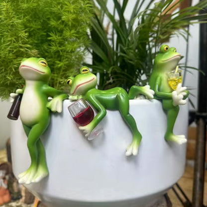 🔥 Гореща продажба 🐸🍷 Висяща декоративна жаба в саксия