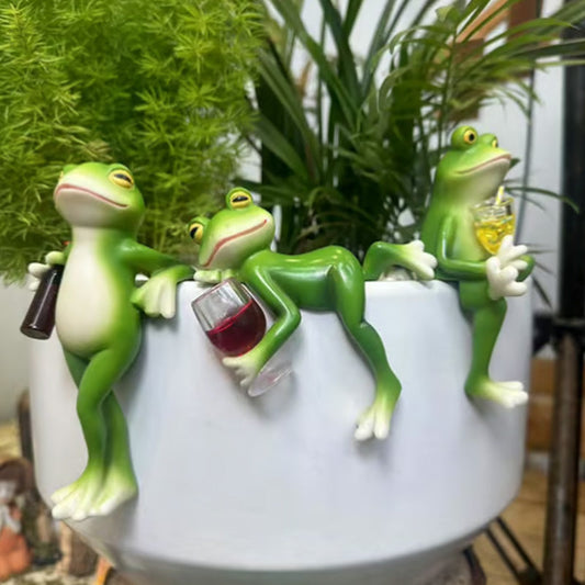 🔥 Гореща продажба 🐸🍷 Висяща декоративна жаба в саксия