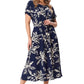 Флорален печат Slim рокля с кръгло деколте