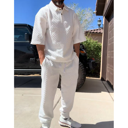 Мъжки ежедневен едноцветен комплект от 2 части