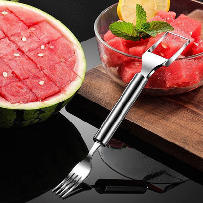 🍉2 в 1 Резачка за плодове от неръждаема стомана Fork Slicer