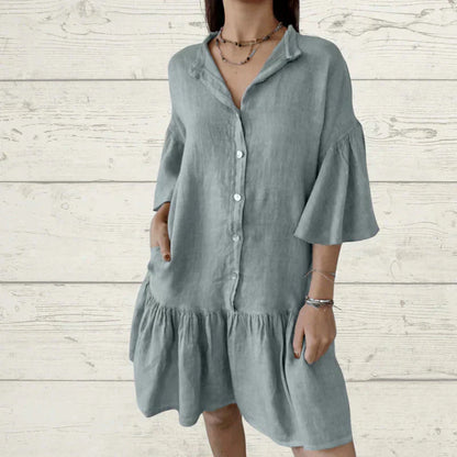 🎀Дамска рокля с къс ръкав и сладко деколте