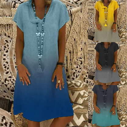 🔥✨Рокля с къс ръкав и V-образно деколте👗