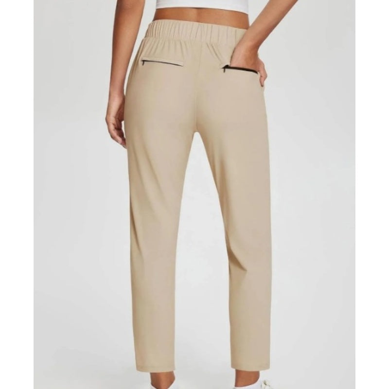 👖 50% RABATT – Høytaljede cargo-bukser – 4-veis stretch – glidelåslommer – pustende & hurtigtørkende – fra gym til gate – for hverdag og trening