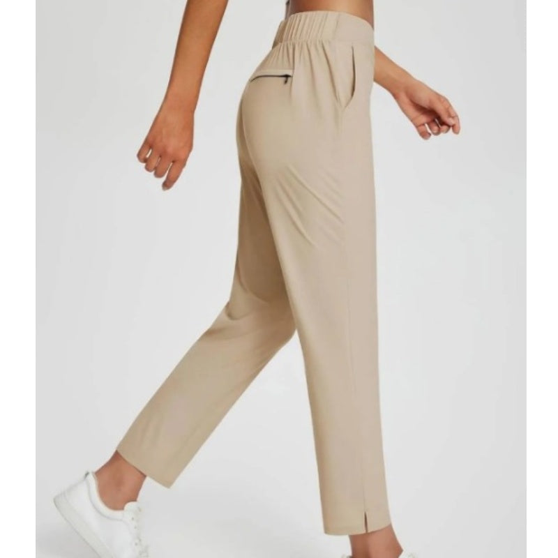 👖 50% RABATT – Høytaljede cargo-bukser – 4-veis stretch – glidelåslommer – pustende & hurtigtørkende – fra gym til gate – for hverdag og trening