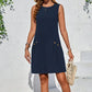 Дамска мини рокля без ръкави A-линия