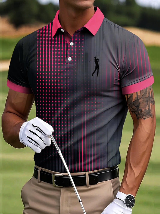 Мъжки голф абстрактна точка пачур изкуство печат случайни бизнес поло риза