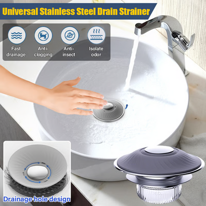 Универсален филтър за отводняване от неръждаема стомана за баня