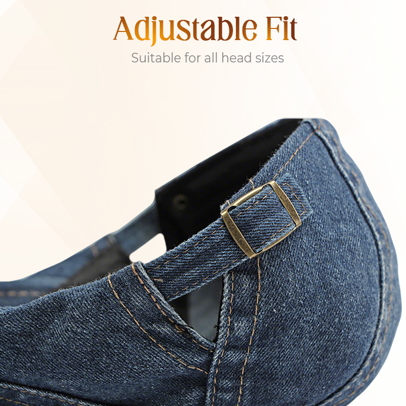 🔥 50% RABATT 🔥 Unisex Jeans Avislue – Klassisk Newsboy-Stil, Justerbar & Allsidig for Dame & Herre 🧢✨