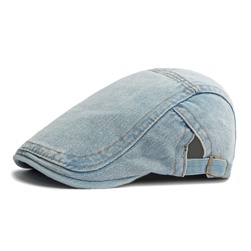 🔥 50% RABATT 🔥 Unisex Jeans Avislue – Klassisk Newsboy-Stil, Justerbar & Allsidig for Dame & Herre 🧢✨