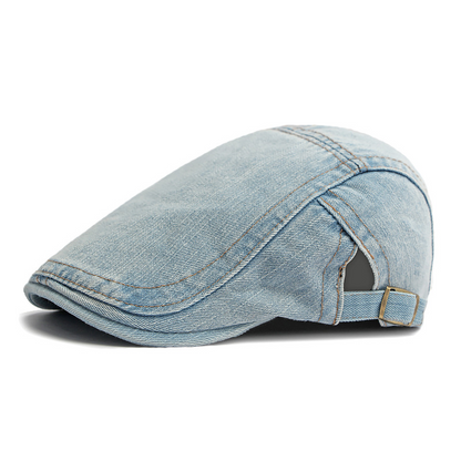 🔥 50% RABATT 🔥 Unisex Jeans Avislue – Klassisk Newsboy-Stil, Justerbar & Allsidig for Dame & Herre 🧢✨