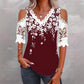 Дамска туника с V-образно деколте и флорален принт