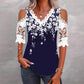 Дамска туника с V-образно деколте и флорален принт
