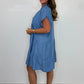 Women’s Casual Solid Button Down Short Dress