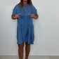 Women’s Casual Solid Button Down Short Dress