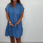 Women’s Casual Solid Button Down Short Dress