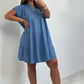 Women’s Casual Solid Button Down Short Dress