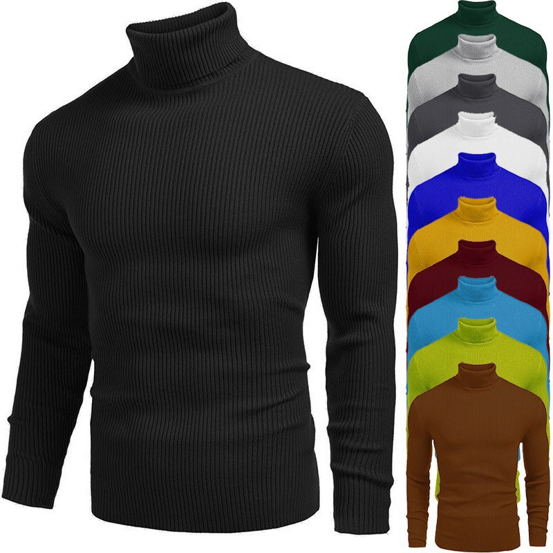 🔥 50% RABATT 🔥 Vinterstrikket Herregenser med Høyhals – Smal Passform, Varm & Stilren ❄️🧥