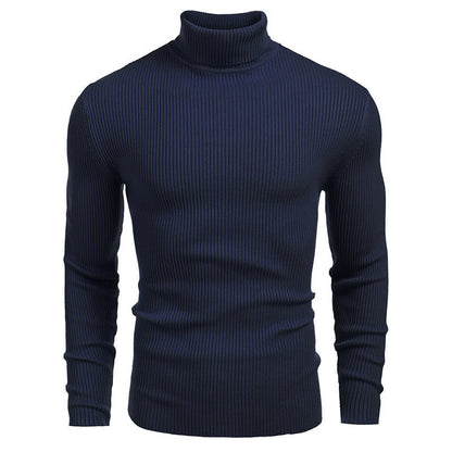🔥 50% RABATT 🔥 Vinterstrikket Herregenser med Høyhals – Smal Passform, Varm & Stilren ❄️🧥