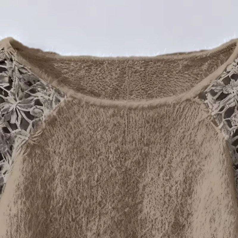 ⏳Time-Limited Special⏰Women's Crochet Lace Lantern Sleeve Sweater👚🌸