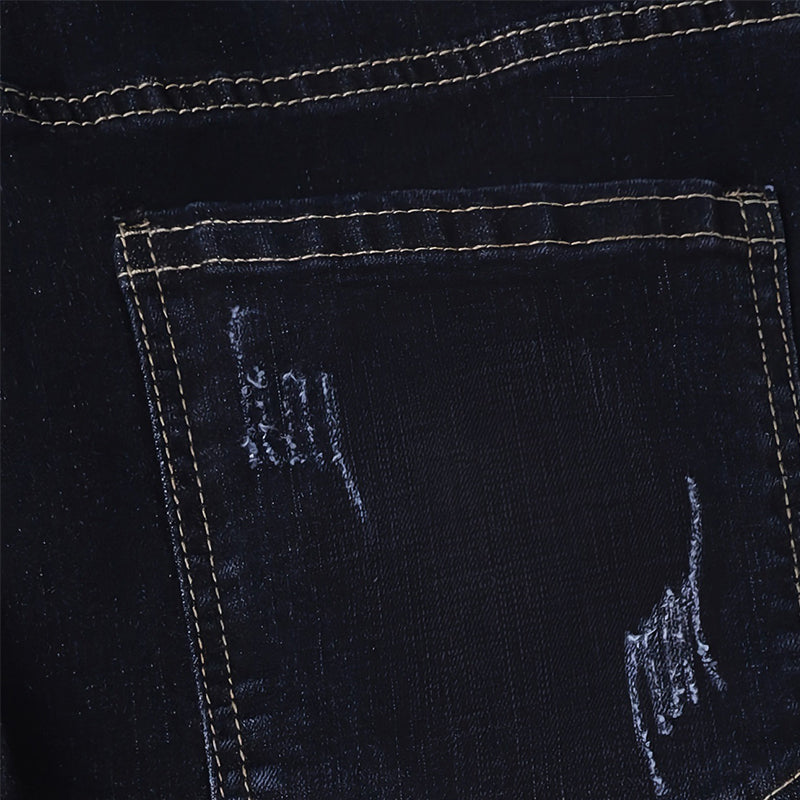 Men’s Straight Fit Distressed Denim Jeans