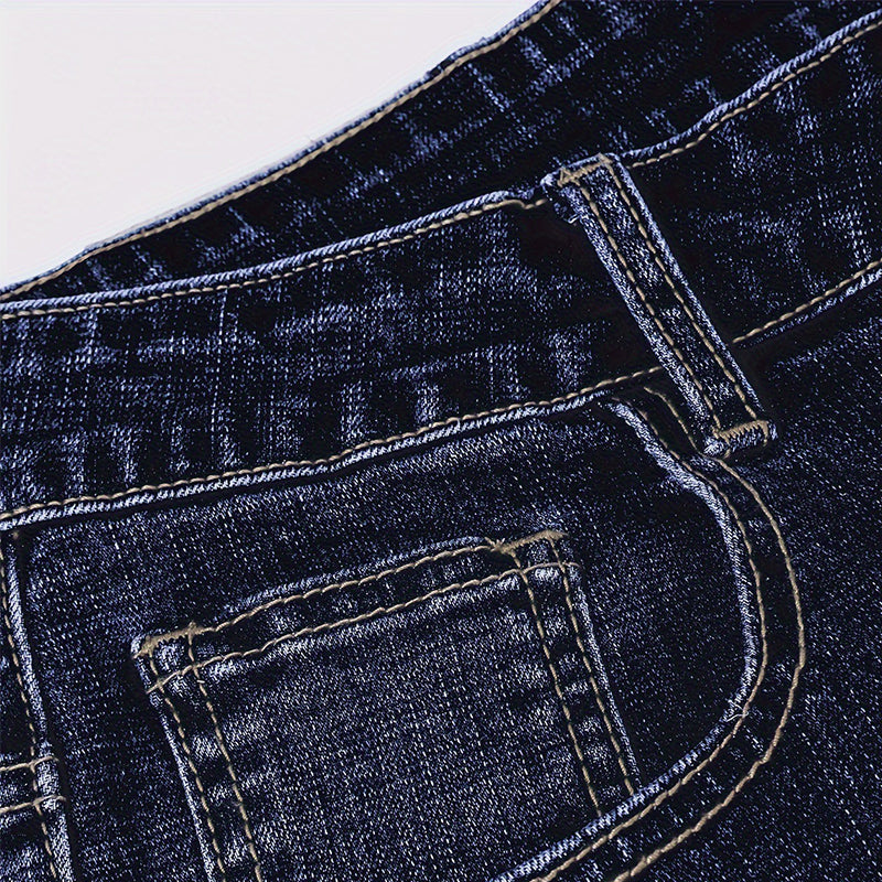 Men’s Straight Fit Distressed Denim Jeans