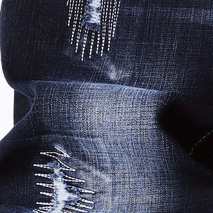 Men’s Straight Fit Distressed Denim Jeans