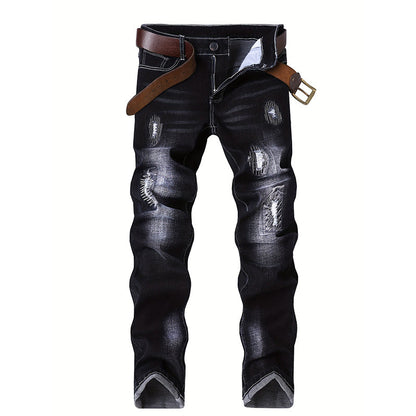 Men’s Straight Fit Distressed Denim Jeans