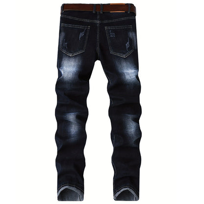 Men’s Straight Fit Distressed Denim Jeans