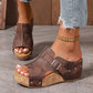 Дамски модни сандали с отворени пръсти и платформа тип "клин" 👠✨