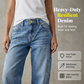 👖✨ Jeans för damer med avslappnad passform och raka ben – stretchjeans med hög midja för bekvämlighet i vardagen