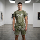 👕 Мъжки комплект, състоящ се от тениска в джинсов стил и шорти | Лека, проветрива екипировка за лятото ☀️
