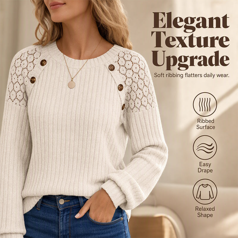 🔥 50% RABATT 🔥 Langermet Ribbestrikket Fritidstrøye for Kvinner – Myk, Pustende & Allsidig 👚✨