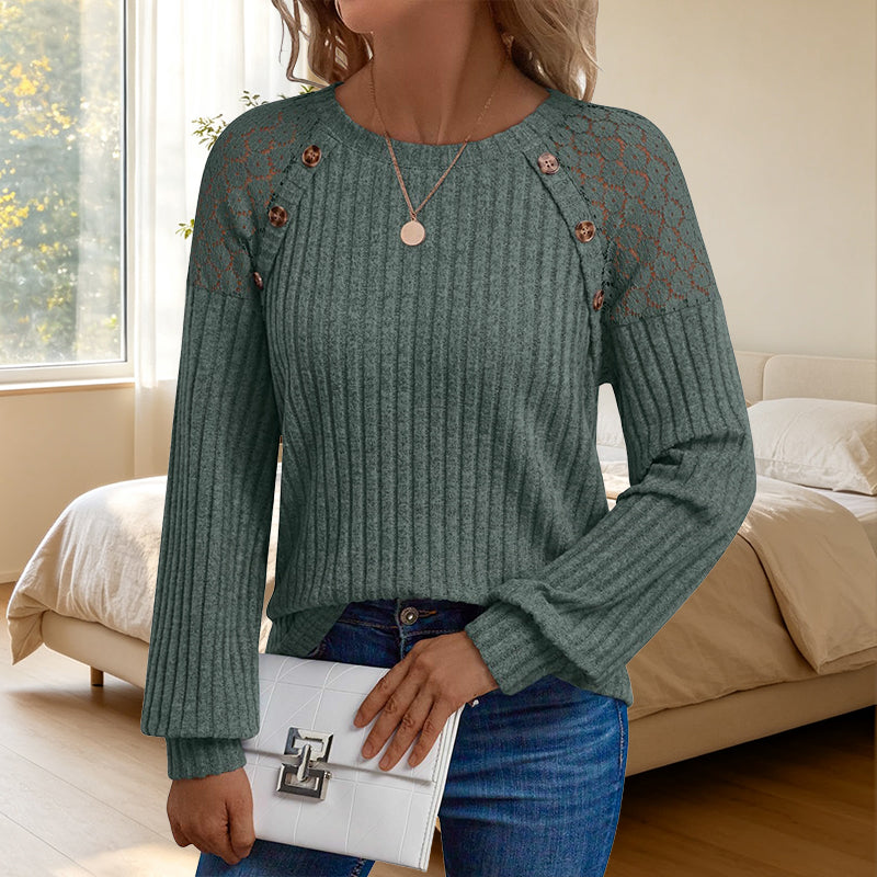 🔥 50% RABATT 🔥 Langermet Ribbestrikket Fritidstrøye for Kvinner – Myk, Pustende & Allsidig 👚✨