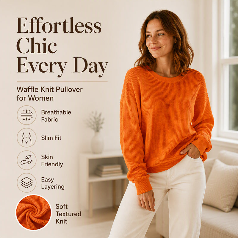 🔥 50% RABATT 🔥 Sweatshirt med Vaffeltekstur – Ledig Passform & Klassisk Stil for Ethvert Casual Antrekk 👚