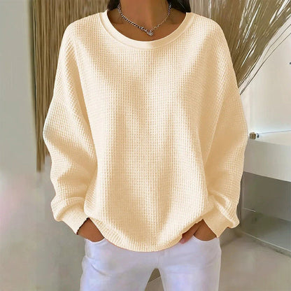 🔥 50% RABATT 🔥 Sweatshirt med Vaffeltekstur – Ledig Passform & Klassisk Stil for Ethvert Casual Antrekk 👚