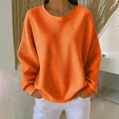 🔥 50% RABATT 🔥 Sweatshirt med Vaffeltekstur – Ledig Passform & Klassisk Stil for Ethvert Casual Antrekk 👚