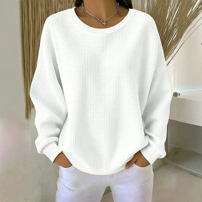 🔥 50% RABATT 🔥 Sweatshirt med Vaffeltekstur – Ledig Passform & Klassisk Stil for Ethvert Casual Antrekk 👚